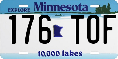 MN license plate 176TOF