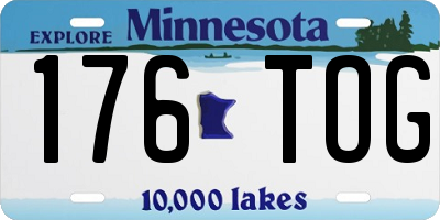 MN license plate 176TOG
