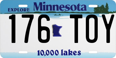 MN license plate 176TOY