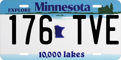 MN license plate 176TVE