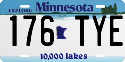 MN license plate 176TYE