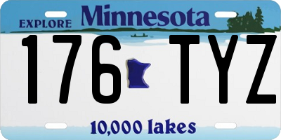 MN license plate 176TYZ