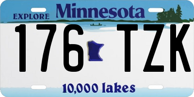 MN license plate 176TZK