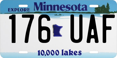 MN license plate 176UAF