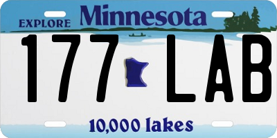 MN license plate 177LAB