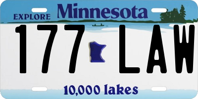 MN license plate 177LAW