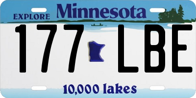 MN license plate 177LBE