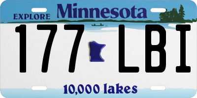 MN license plate 177LBI