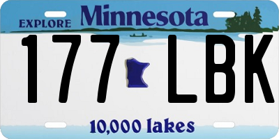 MN license plate 177LBK