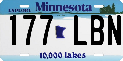 MN license plate 177LBN
