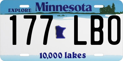 MN license plate 177LBO