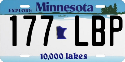 MN license plate 177LBP