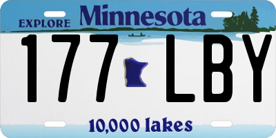 MN license plate 177LBY