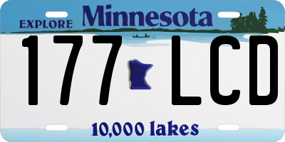 MN license plate 177LCD