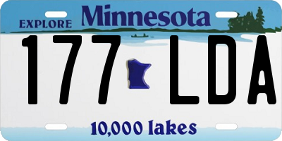 MN license plate 177LDA