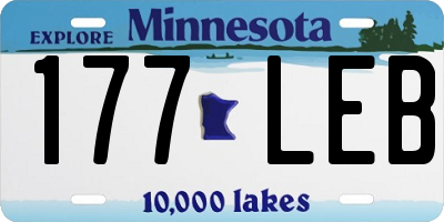 MN license plate 177LEB