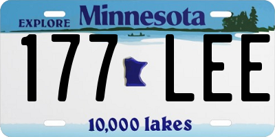 MN license plate 177LEE