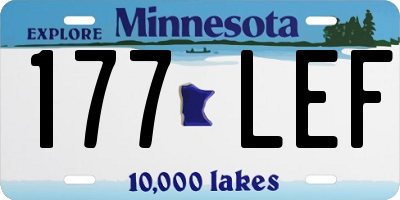 MN license plate 177LEF