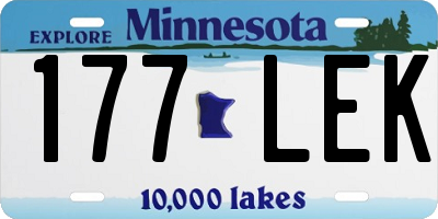 MN license plate 177LEK