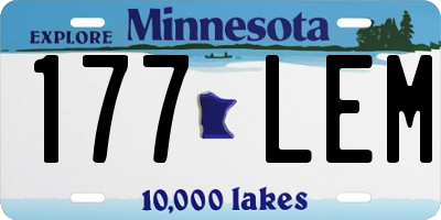 MN license plate 177LEM