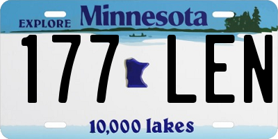 MN license plate 177LEN