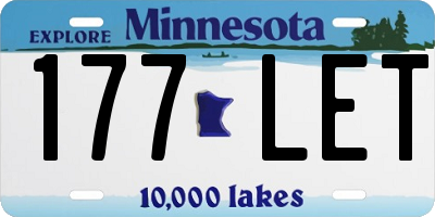 MN license plate 177LET