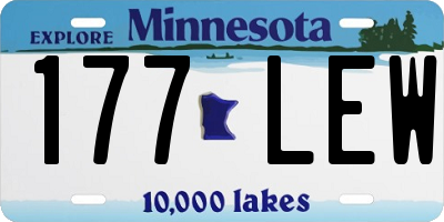 MN license plate 177LEW