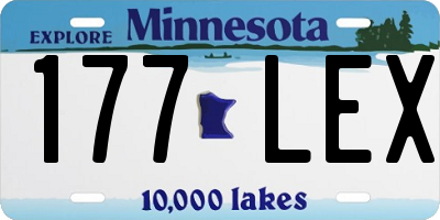 MN license plate 177LEX