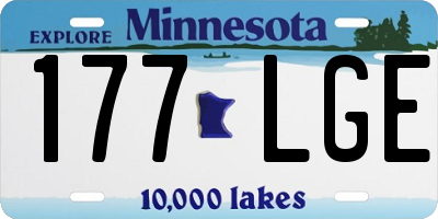 MN license plate 177LGE
