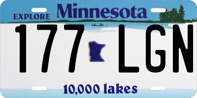MN license plate 177LGN