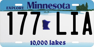 MN license plate 177LIA