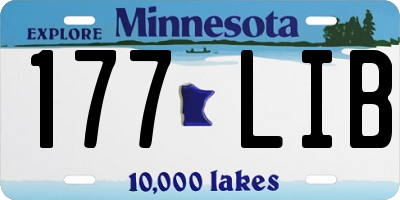 MN license plate 177LIB