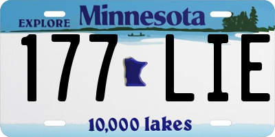 MN license plate 177LIE