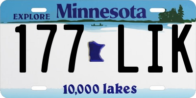 MN license plate 177LIK