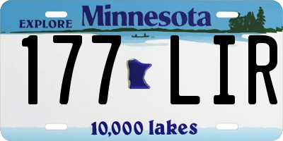 MN license plate 177LIR