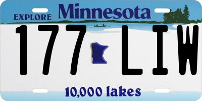 MN license plate 177LIW