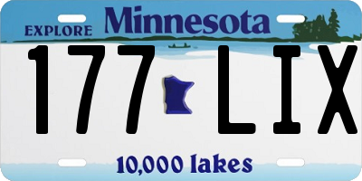 MN license plate 177LIX