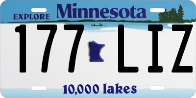 MN license plate 177LIZ