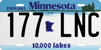 MN license plate 177LNC