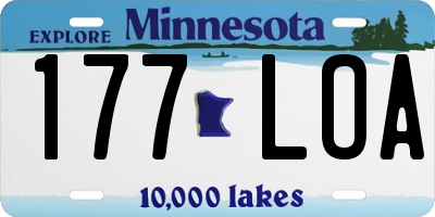 MN license plate 177LOA