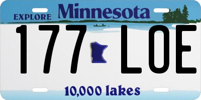 MN license plate 177LOE