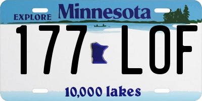 MN license plate 177LOF