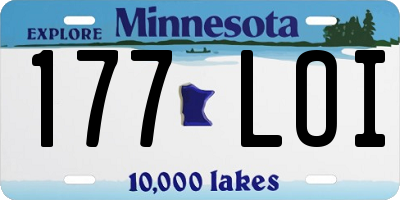 MN license plate 177LOI