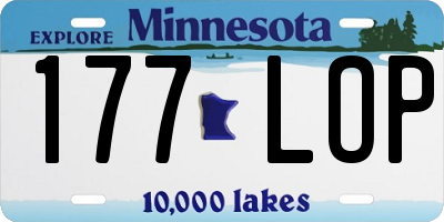 MN license plate 177LOP