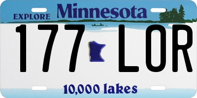 MN license plate 177LOR