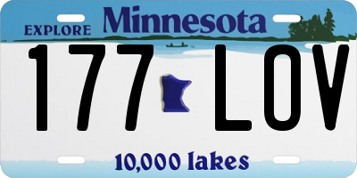 MN license plate 177LOV