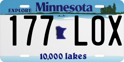 MN license plate 177LOX