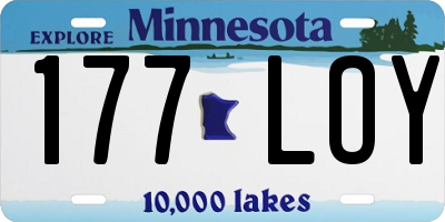 MN license plate 177LOY