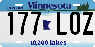 MN license plate 177LOZ