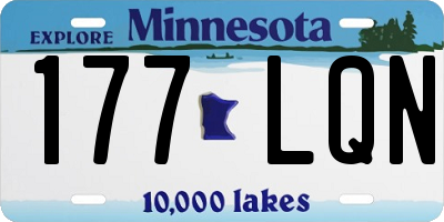 MN license plate 177LQN